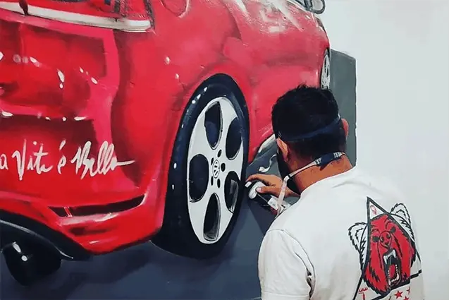 Grafiti Madrid Rol Coche Golf